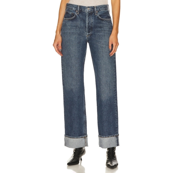 AGOLDE Fran Low Slung Easy Straight Jeans 24 - Picture 1 of 12